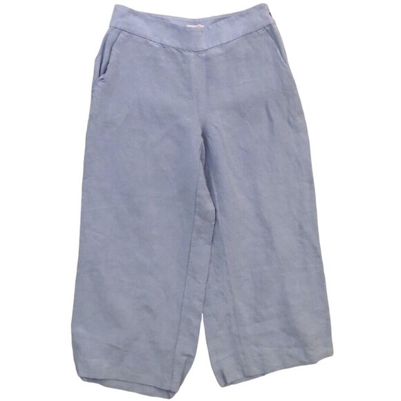 LOFT linen pants size 2 / 26 light blue linen viscose ankle lightweight #810 - Picture 2 of 8